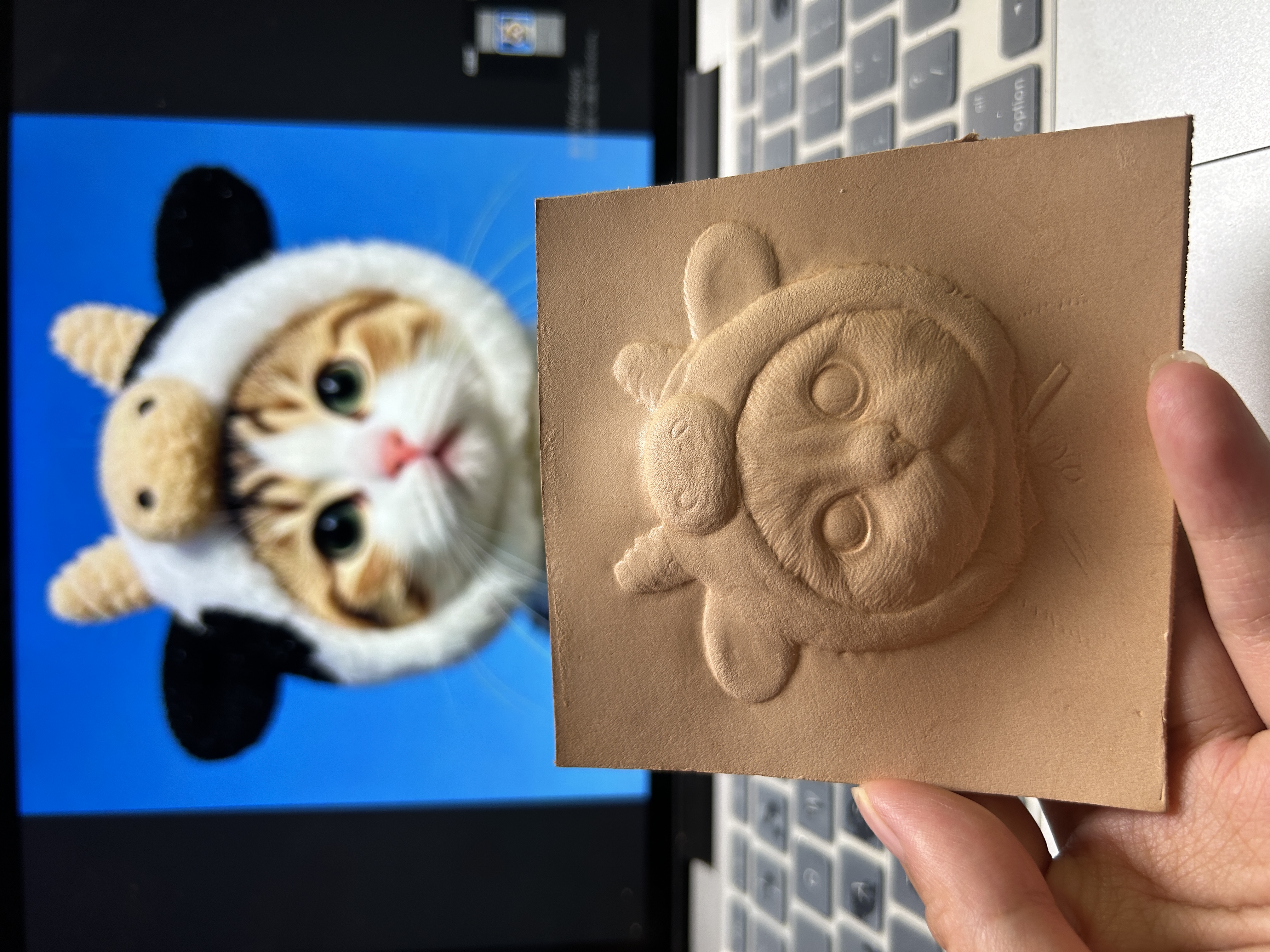 Hand-carved leather portrait process