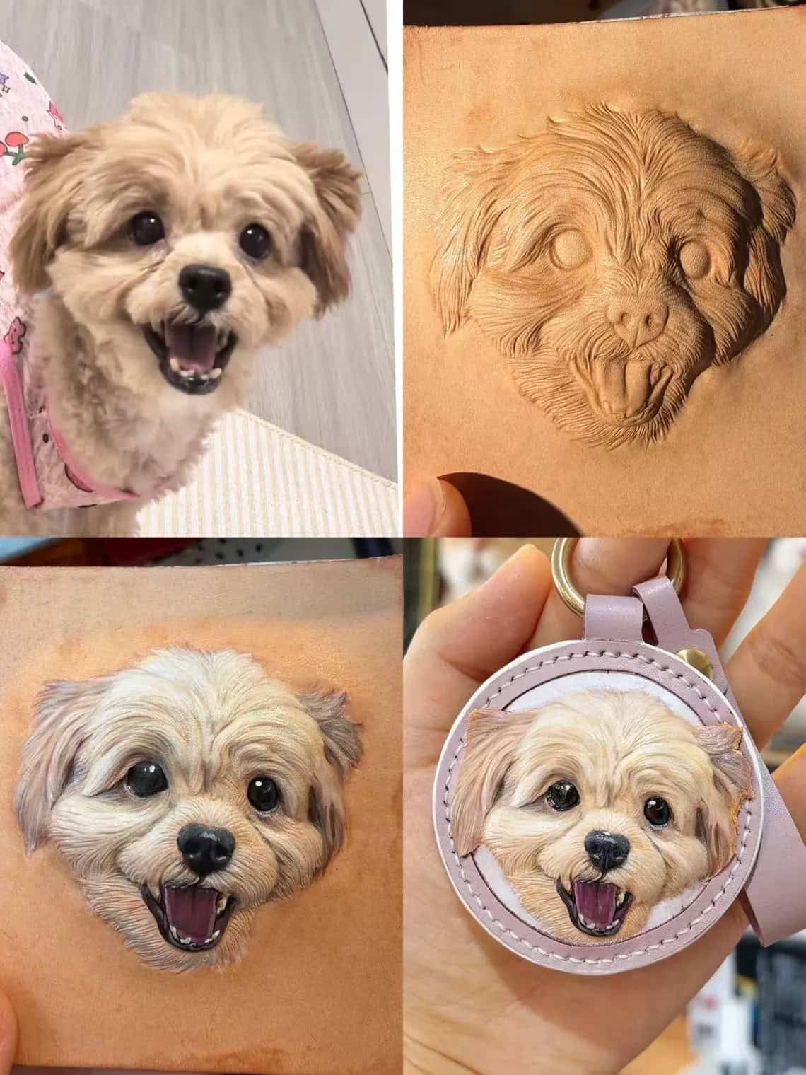 Artisan Hand-Carving a 3D Pet Portrait Stroke by Stroke