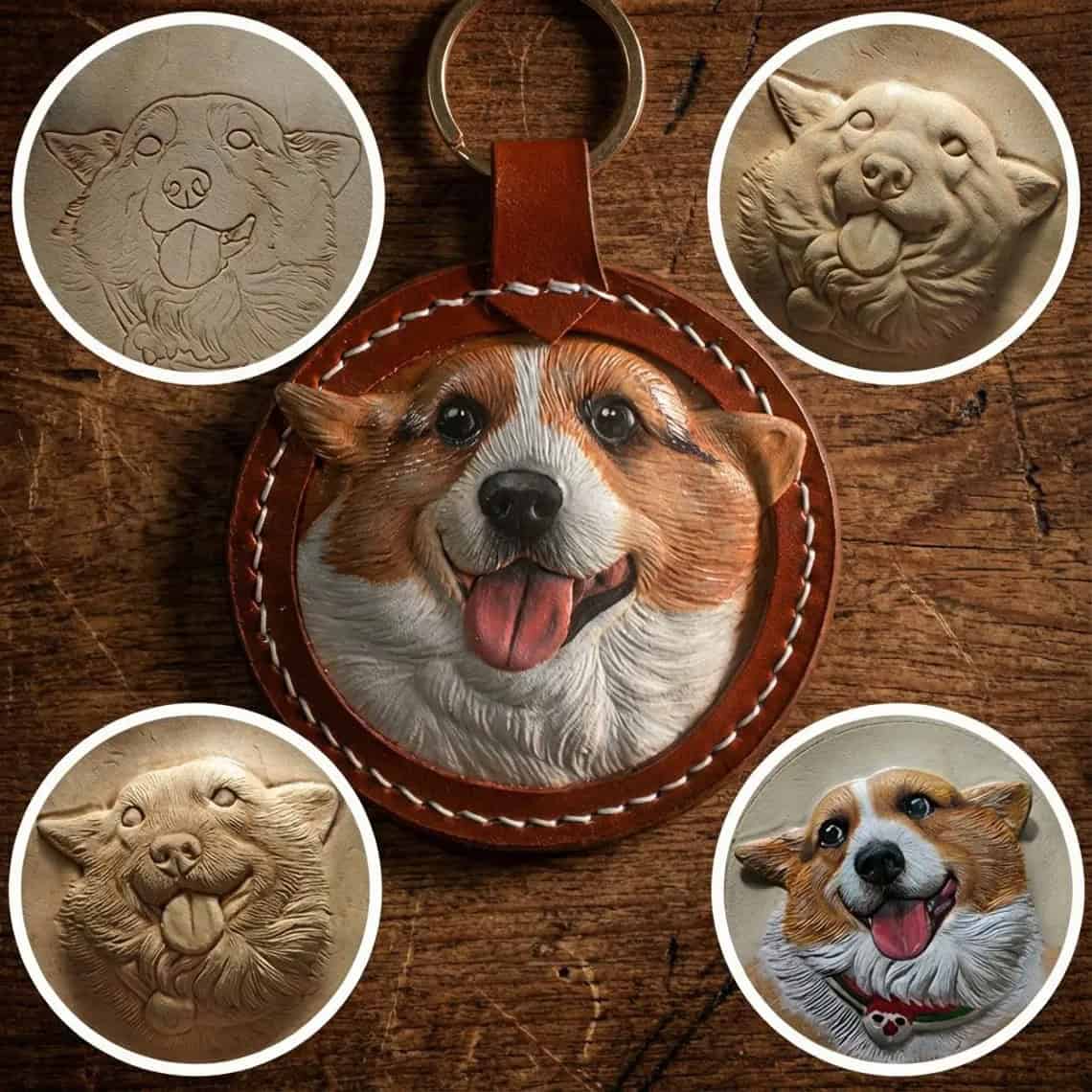 3D Leather Carving Process: Sketch to Final Portrait